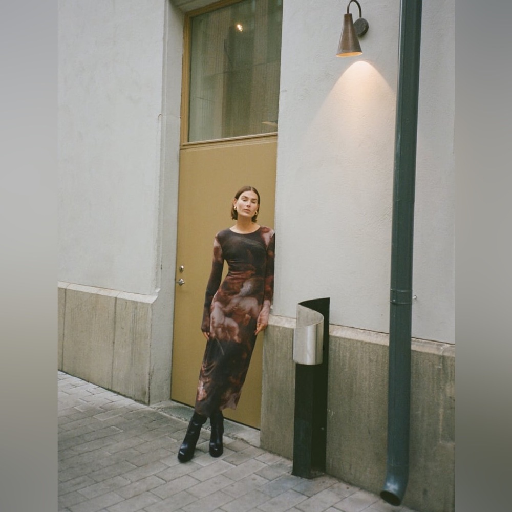 Zara printed Tulle Dress